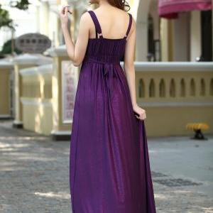 Purple Long Party Formal Evening Maxi Dress..