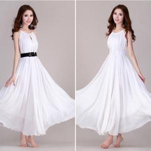 Summer White Wedding Party Maxi Dress Sundress For..