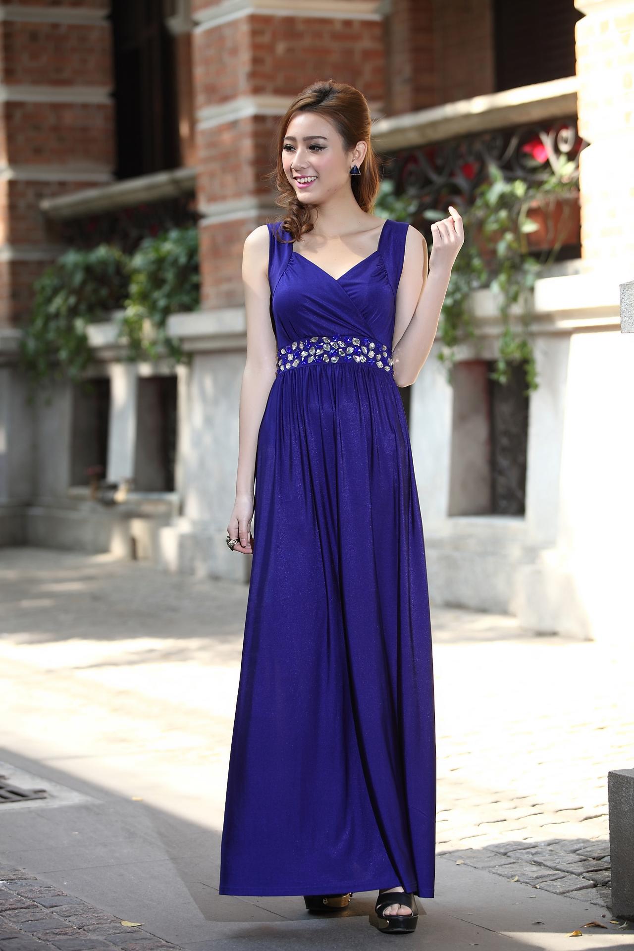 Royal Blue Formal Cocktail Bead Prom Party Evening Maxi Dress Bridesmaid Gown Plus Sizes Bridesmaids Evening Cocktail Dress Ball Gowns