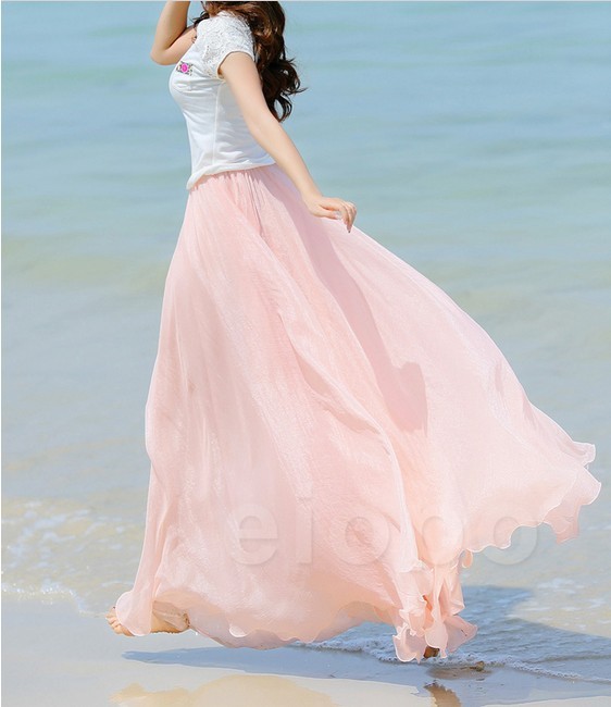 Baby Pink Silk Chiffon